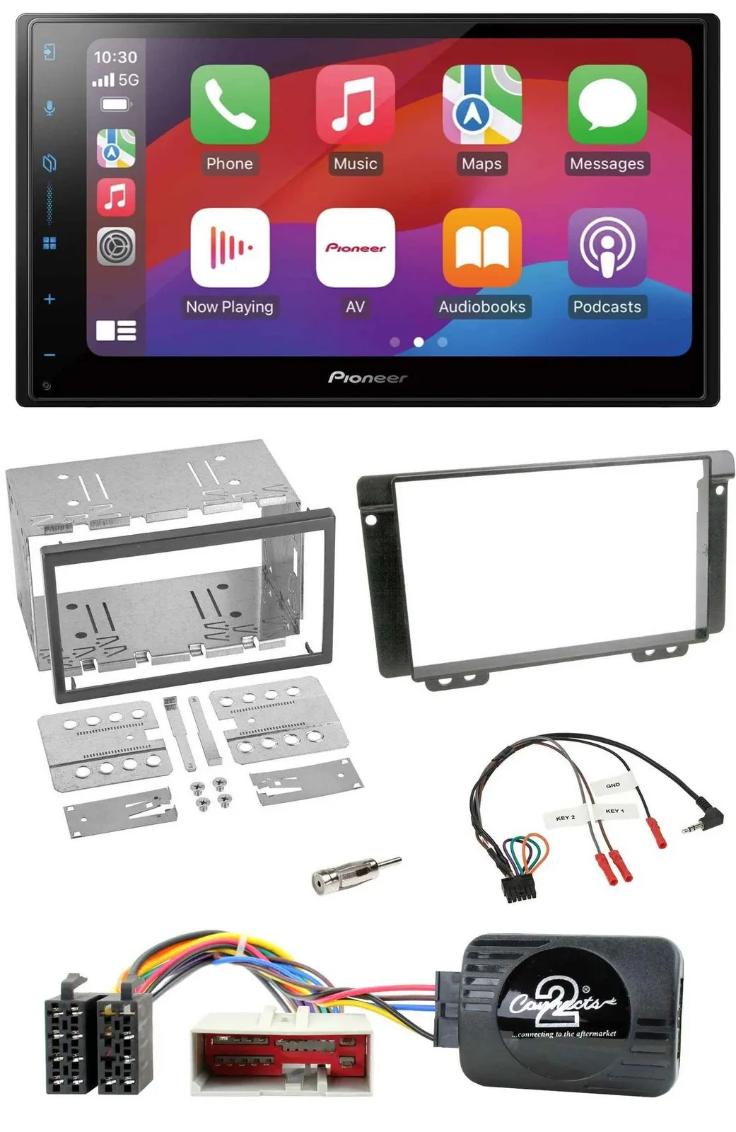 Pioneer DAB USB Lenkrad Bluetooth 2DIN Autoradio für Land Rover Freelander 2004-