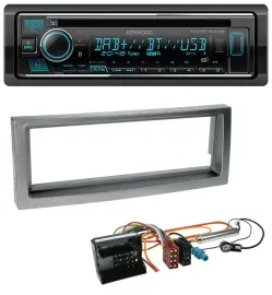 Автомагнитола Kenwood Bluetooth DAB USB CD MP3 для Citroen C5, Peugeot 407 (с 2004), серый