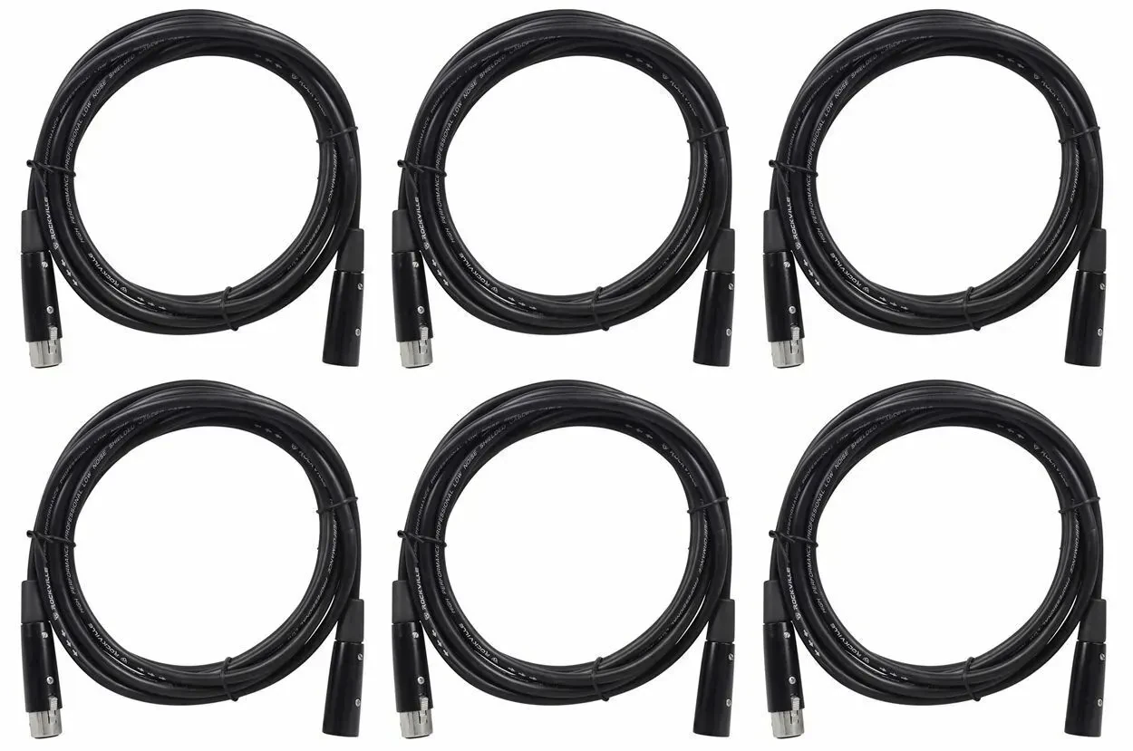 DMX-кабель Rockville RDX5M10 Black 3 м (6 штук)