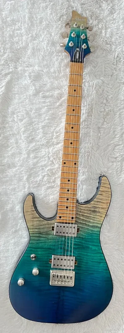 Электрогитара Schecter C-1 Standard Plus леворукая, синий градиент