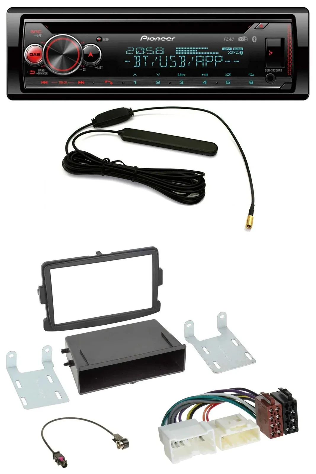 Автомагнитола Pioneer USB, DAB, MP3, Bluetooth, CD для Dacia Logan/Sandero и Opel Vivaro