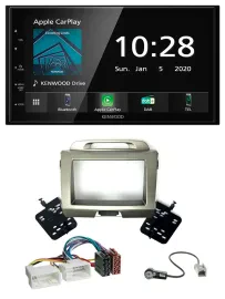 Kenwood Bluetooth MP3 DAB USB 2DIN Autoradio für Kia Sportage 3 SL 10-15 silber
