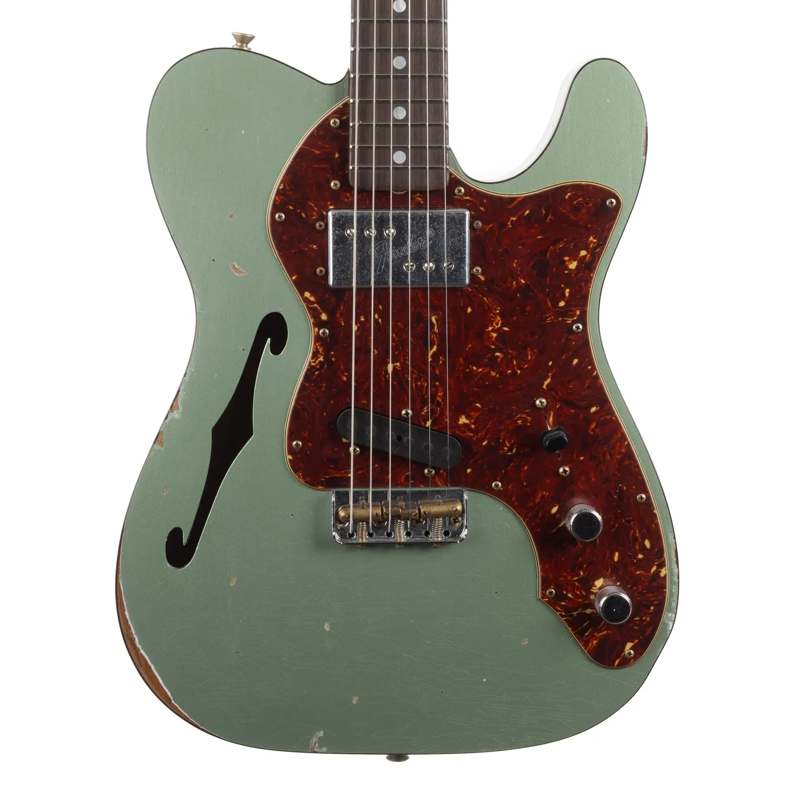 Электрогитара Fender Custom Shop 1972 Telecaster Custom Thinline Relic Sage Green Metallic