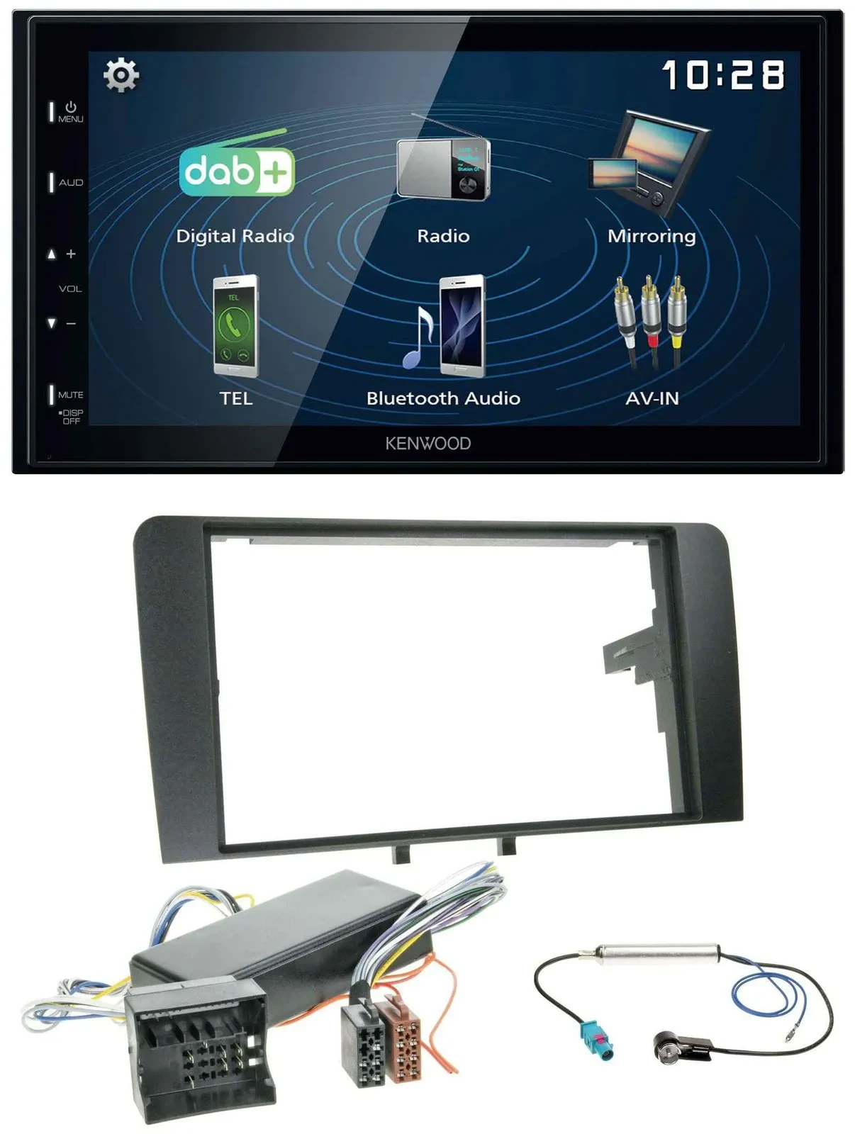 Kenwood 2DIN Bluetooth MP3 USB DAB Autoradio für Audi A3 8P 06-12 Bose Aktivsyst