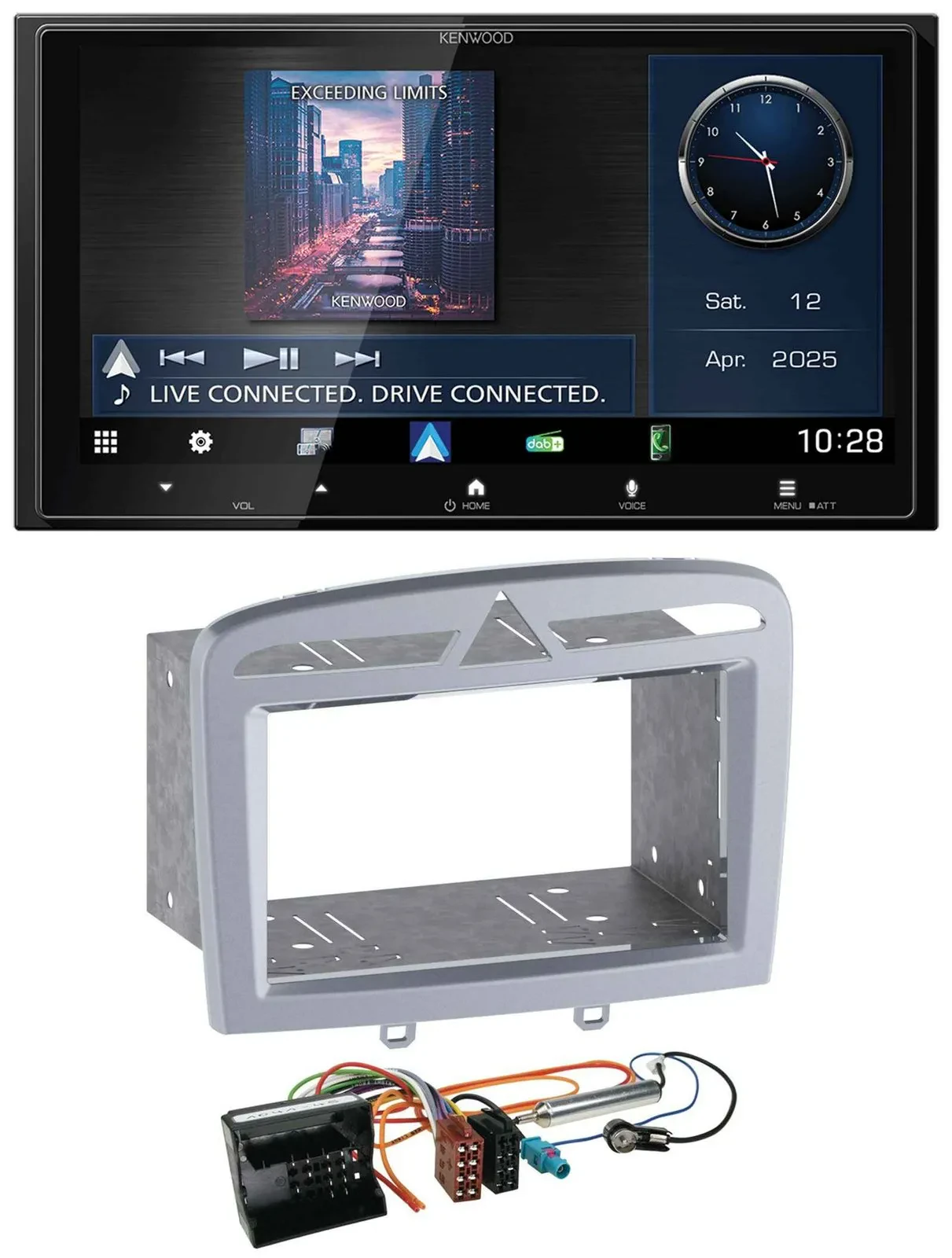 Kenwood Bluetooth 2DIN USB DAB MP3 Autoradio für Peugeot 308 09-13 warmsilber
