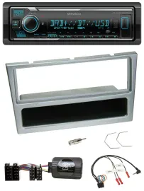 Kenwood Bluetooth Lenkrad DAB USB Autoradio für Opel Corsa C 2000-2004 silber