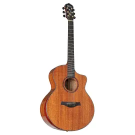 Mahogany Westerngitarre, Grand Auditorium, Cutaway, Massiv Mahagoni, Walnuss