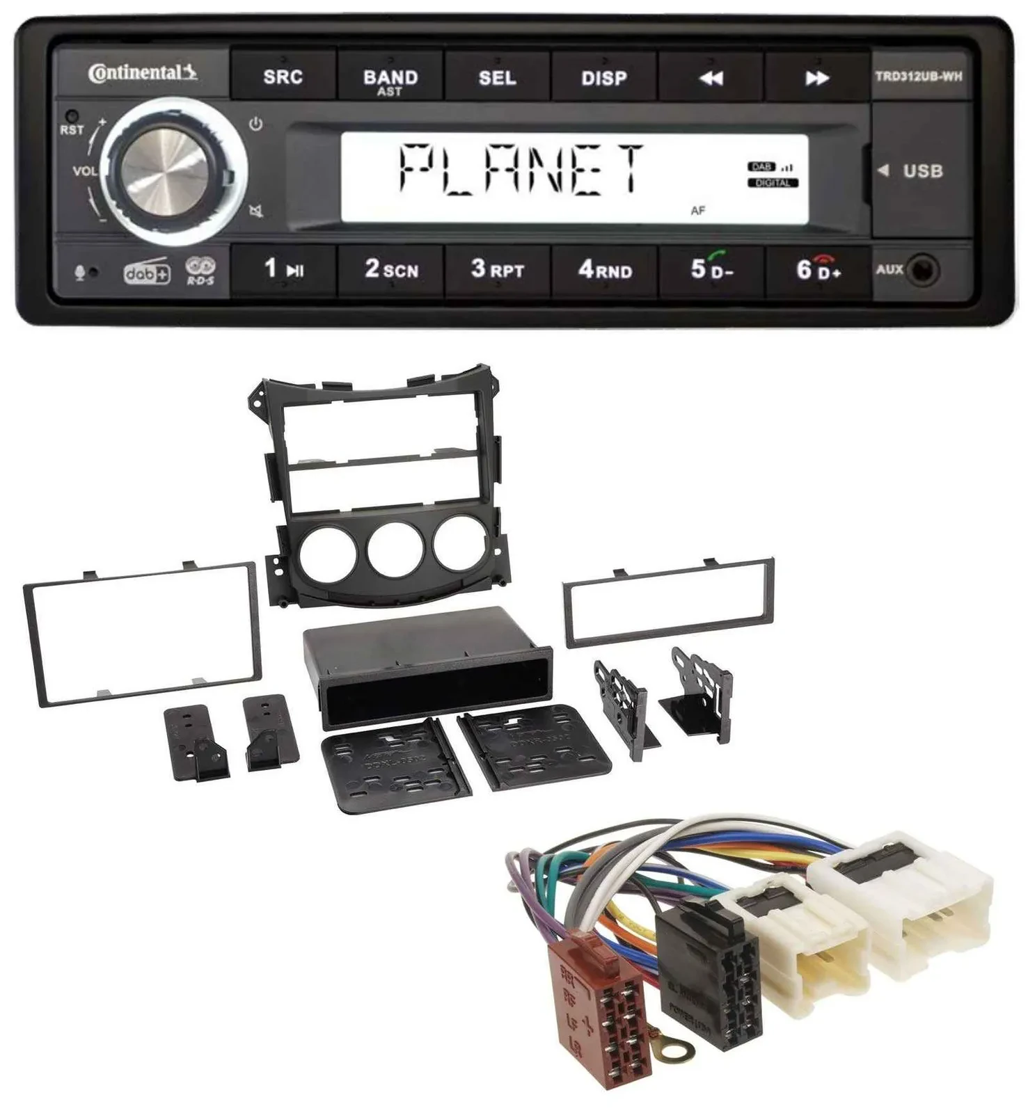 Continental USB 1DIN AUX DAB MP3 Autoradio für Nissan 370Z (ab 2009)
