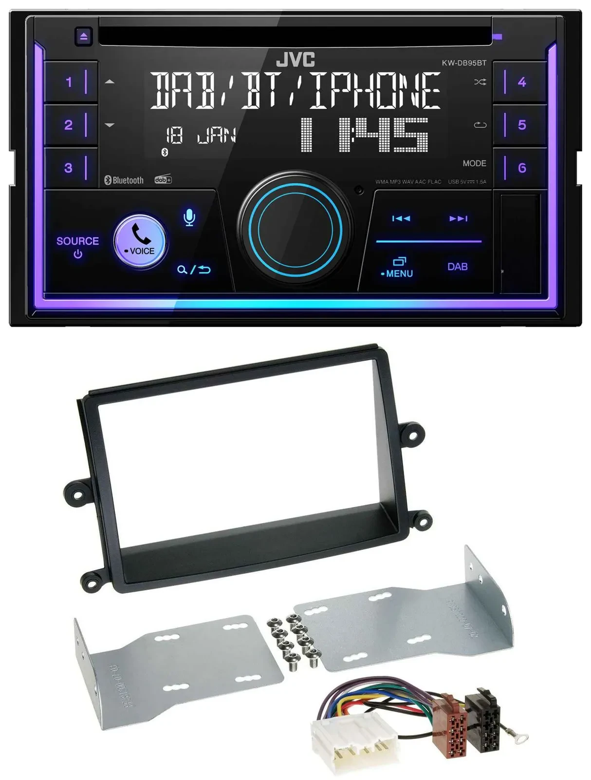 JVC MP3 USB 2DIN DAB Bluetooth CD Autoradio für Mitsubishi L200 (06-15)