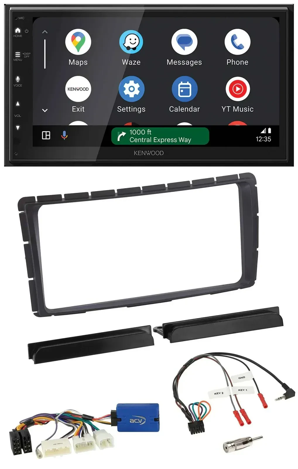 Автомагнитола для Toyota Hilux (с 2011) Kenwood 2-DIN DAB, Bluetooth, USB, управление с руля, 28-pin