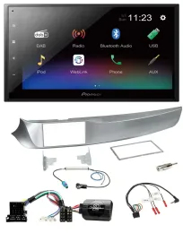 Pioneer USB Bluetooth DAB 2DIN Lenkrad Autoradio für Alfa Giulietta 2010-2014 94