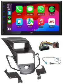 JVC Bluetooth USB MP3 2DIN DAB Autoradio für Ford Fiesta 10-17 Display schwarz