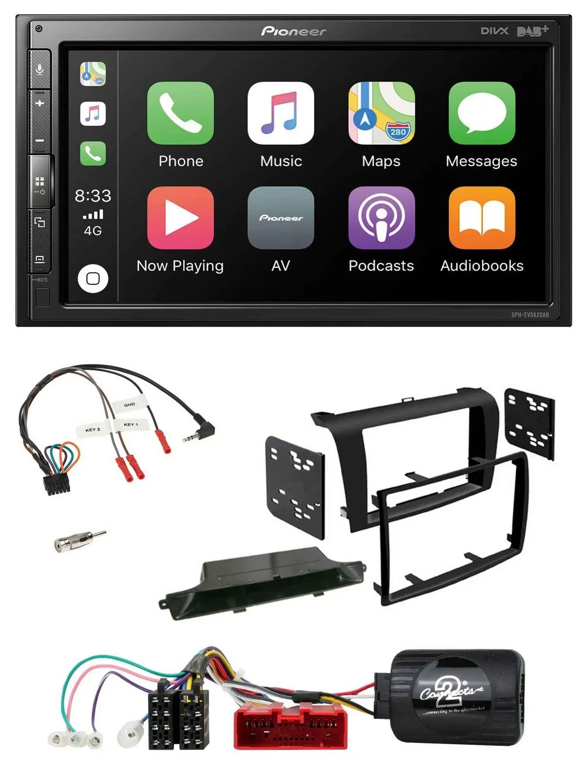 Pioneer USB Lenkrad DAB 2DIN Bluetooth Autoradio für Mazda 3 2003-2009 schwarz