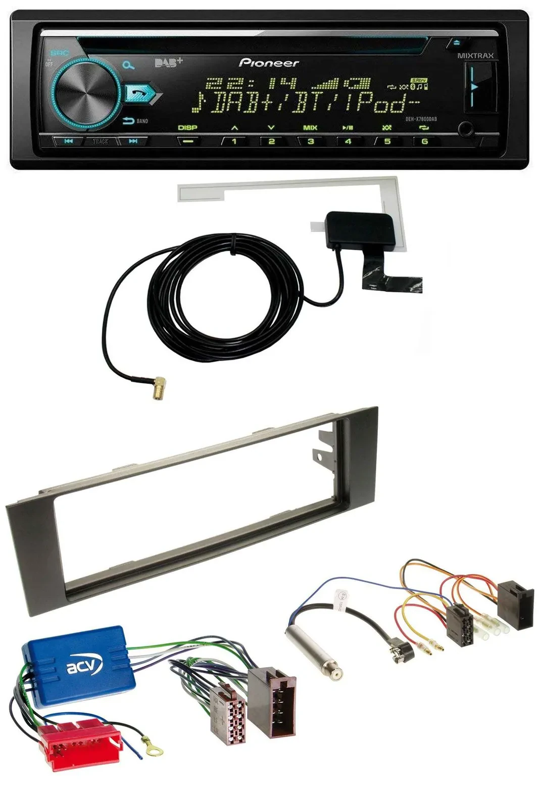 Pioneer MP3 AUX CD USB DAB Autoradio für Audi A3 8P 03-06 Aktivsystem Mini-ISO