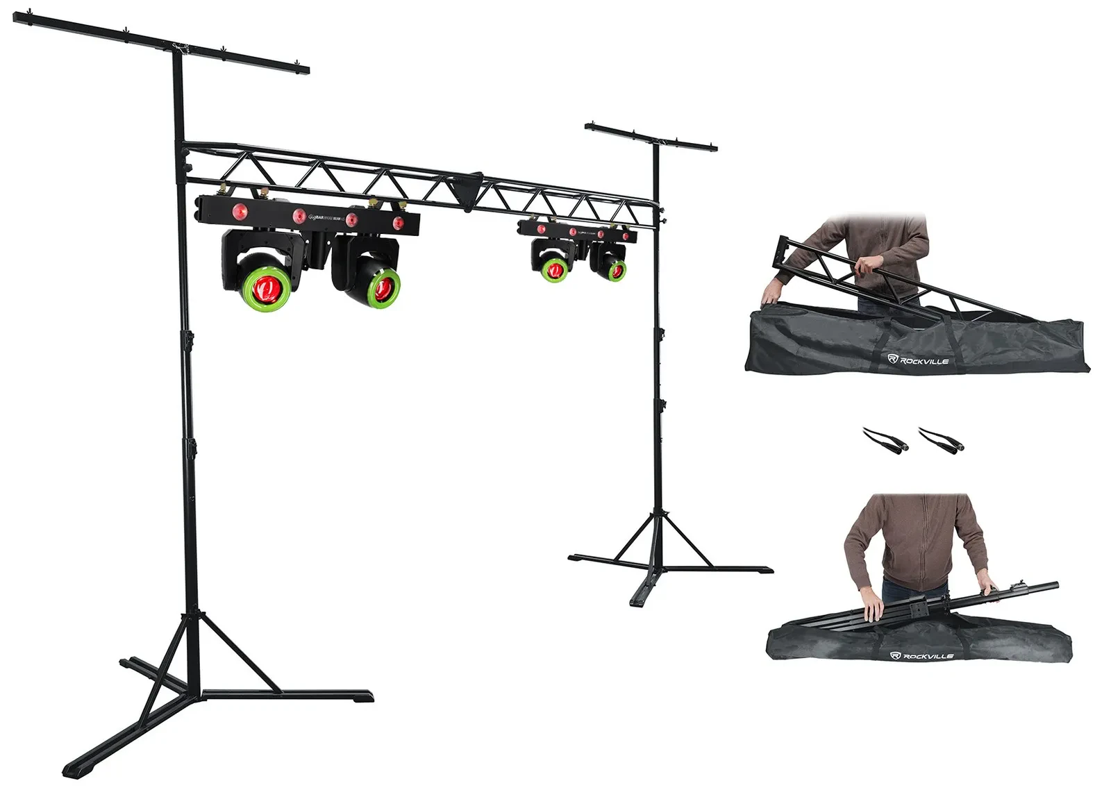 2 Chauvet GIGBAR BRIDGE BEAM ILS Light Bars w/Moving Heads/Wash/RGBW Rings+Truss