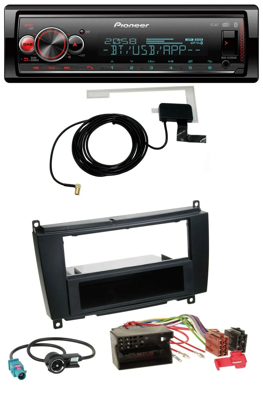 Автомагнитола Pioneer Bluetooth DAB USB MP3 для Mercedes CLK W209 (2004–2009), Coupe