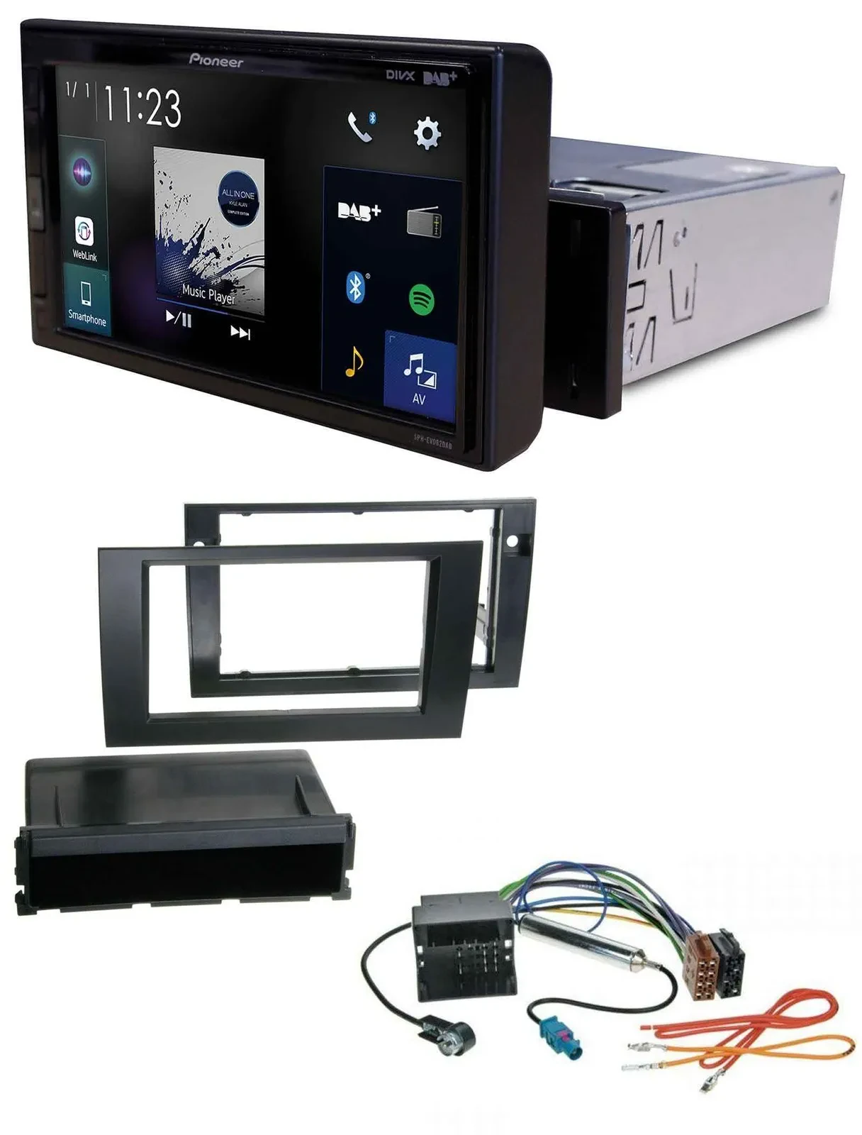 Pioneer DAB MP3 Bluetooth USB Autoradio für Audi A4 01-08 B6 B7 Symphony Quadloc