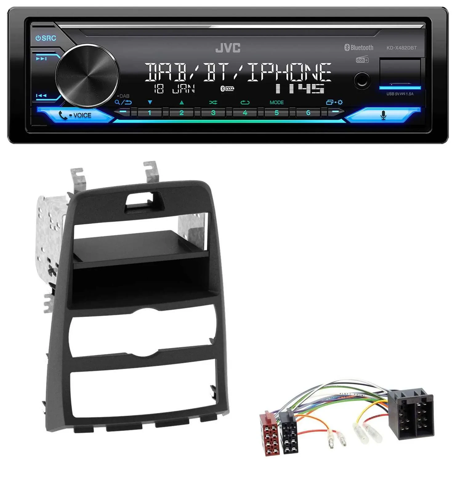 JVC Bluetooth DAB USB MP3 Autoradio für Hyundai Genesis BK 10-12 Klimaautomatik