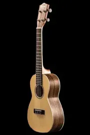 Ohana CK-22Z Solid Top Satin Finish Zebrawood Concert Ukulele with Bag - Demo