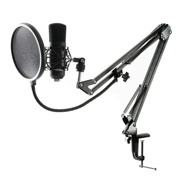 Audio Podcast Starter Set, Kondensatormikro, Mikroarm, XLR Kabel, Windschutz