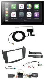 Автомагнитола Pioneer 2-DIN Bluetooth DAB USB для Mercedes C-Class W204 (совместима с управлением на руле, для активной системы)