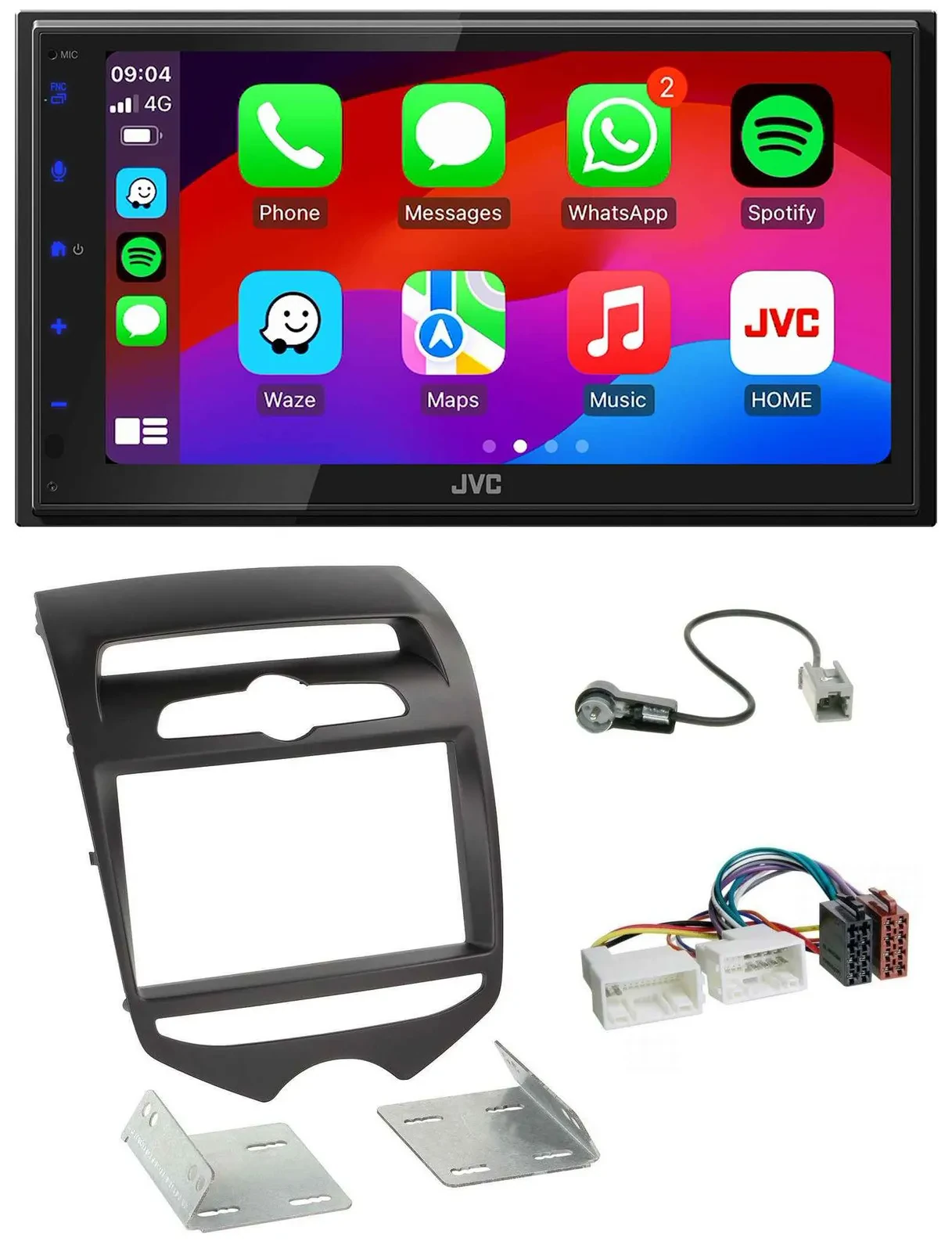 JVC Bluetooth USB MP3 2DIN DAB Autoradio für Hyundai ix20 ab 2010 man. Klima