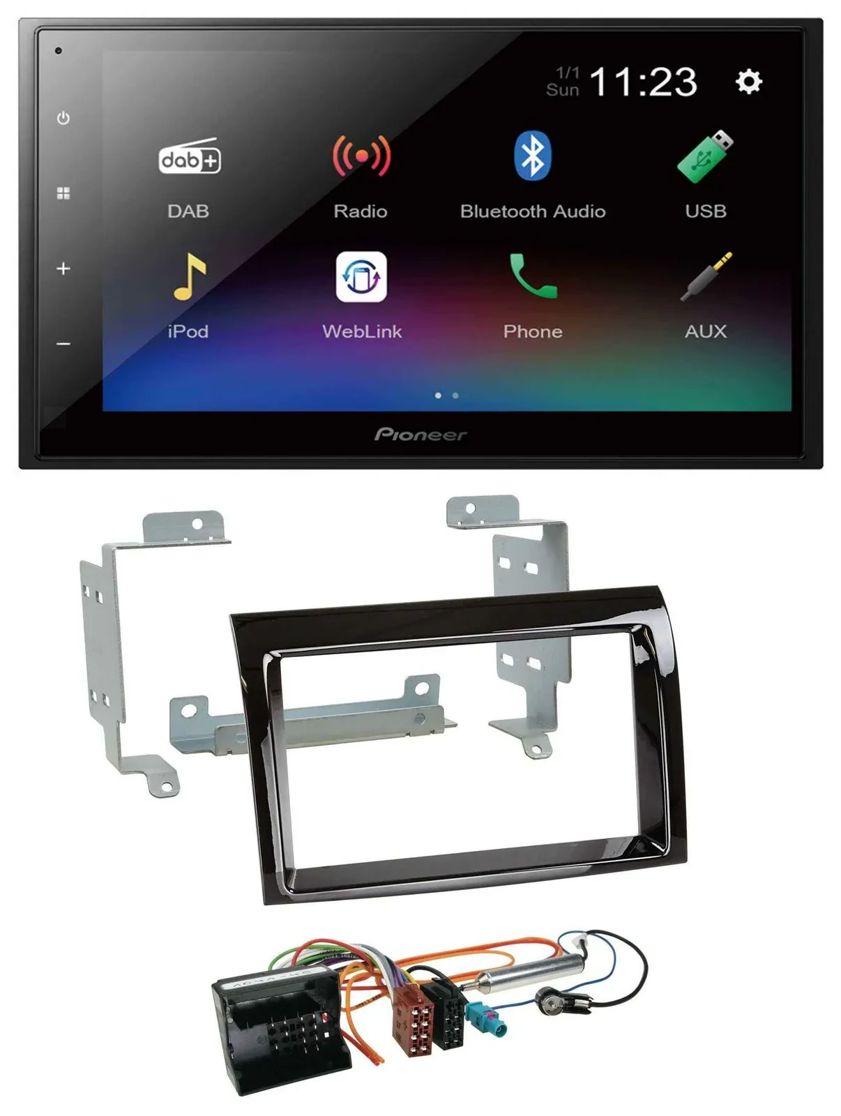 Автомагнитола Pioneer 2DIN USB, Bluetooth, DAB, MP3 для Citroen Jumper (2006–2011)