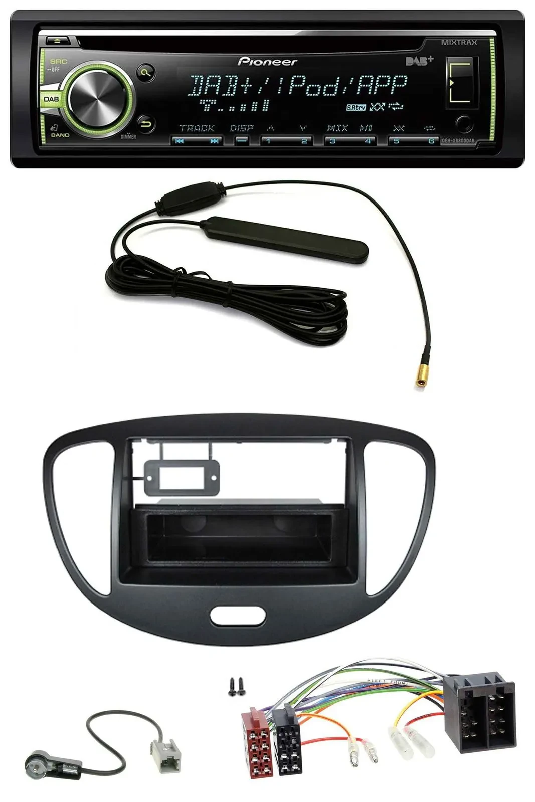 Автомагнитола для Hyundai i10 (2008–2013) Pioneer MP3 USB CD DAB AUX черная