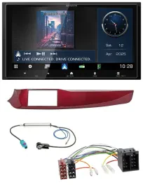 Kenwood Bluetooth 2DIN USB DAB MP3 Autoradio für Alfa Giulietta 10-13 rot glänze