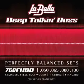 Струны для бас-гитары La Bella 760FHBB Beatle Bass Stainless Flats 50-100