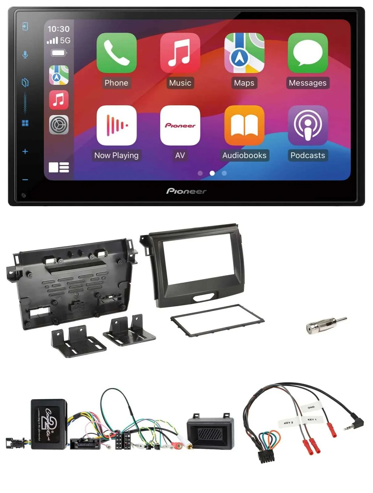 Автомагнитола для Ford Ranger (2AB, с 04/2015) Pioneer 2-DIN, DAB, USB, Bluetooth, поддержка кнопок на руле