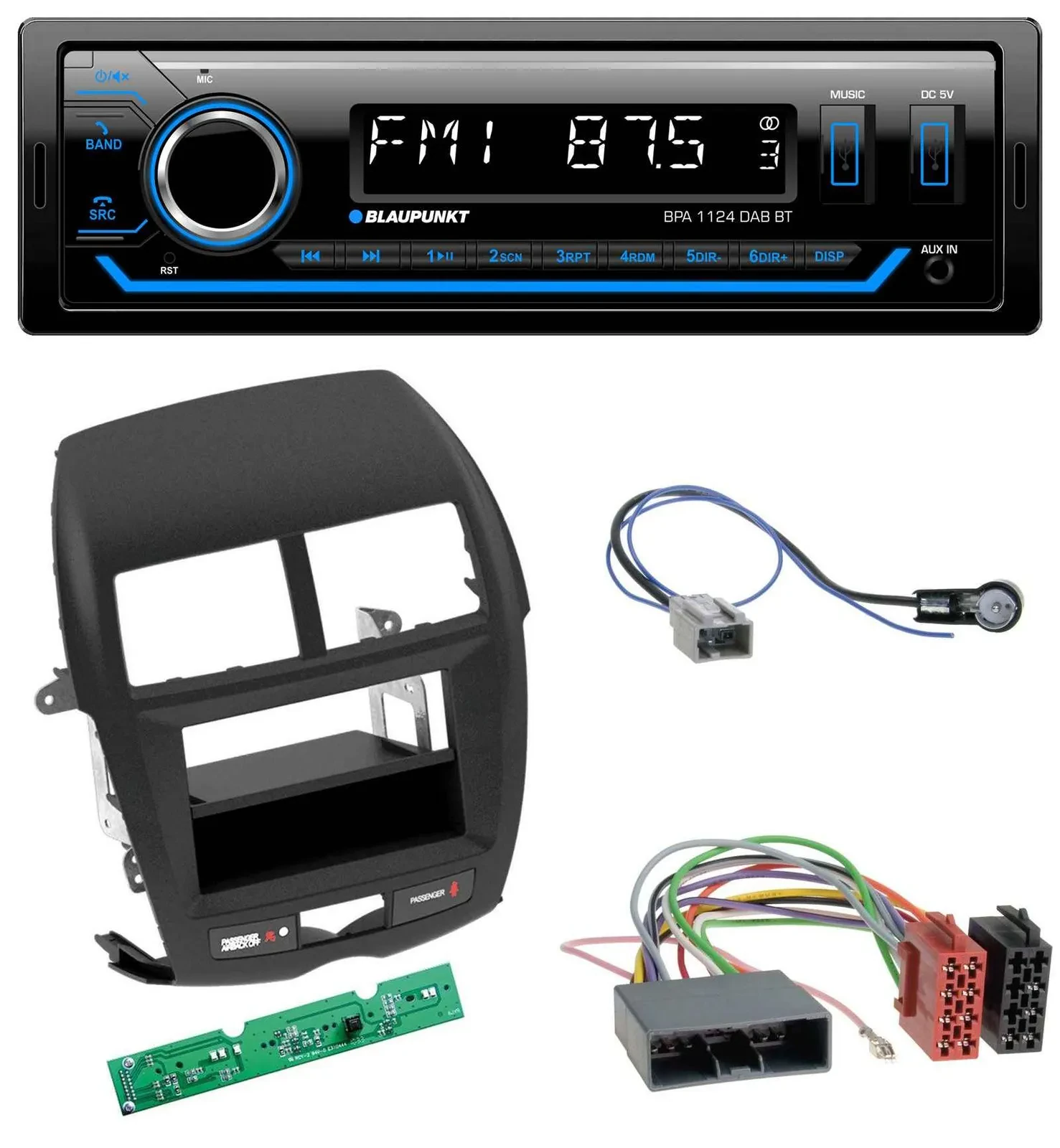 Blaupunkt Bluetooth USB DAB MP3 Autoradio für Mitsubishi ASX (2010-2014)