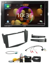 JVC DAB Lenkrad 2DIN Bluetooth USB Autoradio für Mercedes C-Klasse 07-11 W204 oh