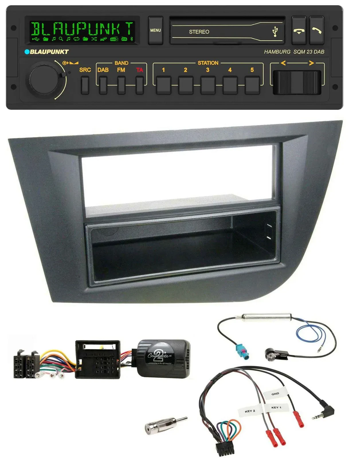 Blaupunkt USB DAB Bluetooth Lenkrad Autoradio für Seat Leon 2005-2010 schwarz