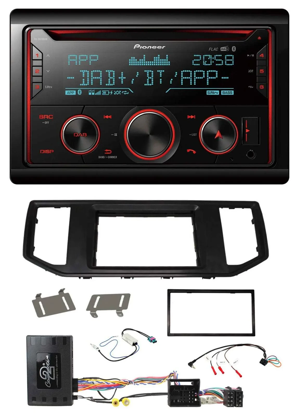 Pioneer 2DIN DAB Lenkrad Bluetooth USB CD Autoradio für VW Crafter MAN TGE Infoa
