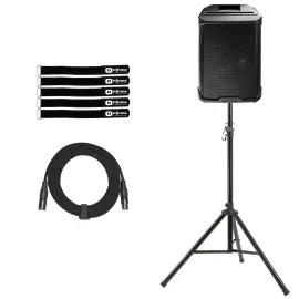 Gemini GPSS-650 6.5" Active Powered Bluetooth PA DJ Speaker w Tripod Stand