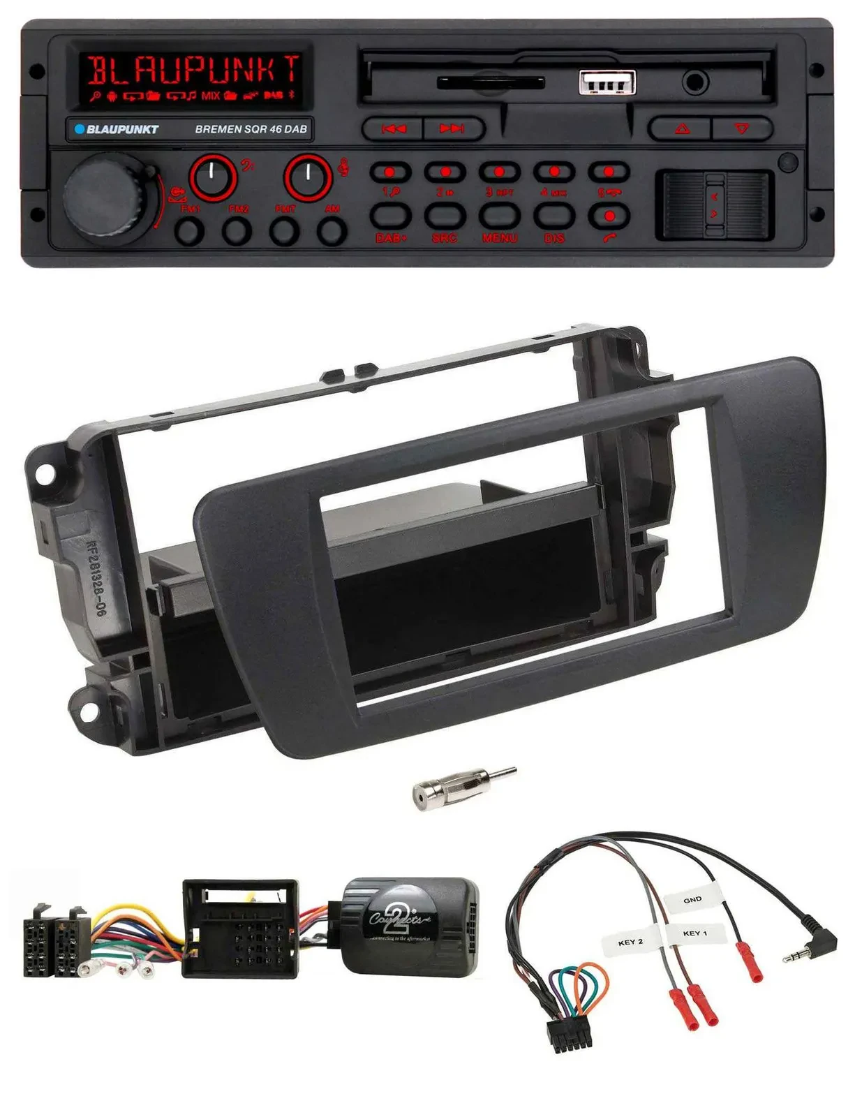 Автомагнитола для Seat Ibiza Blaupunkt SD USB Bluetooth DAB с поддержкой кнопок на руле