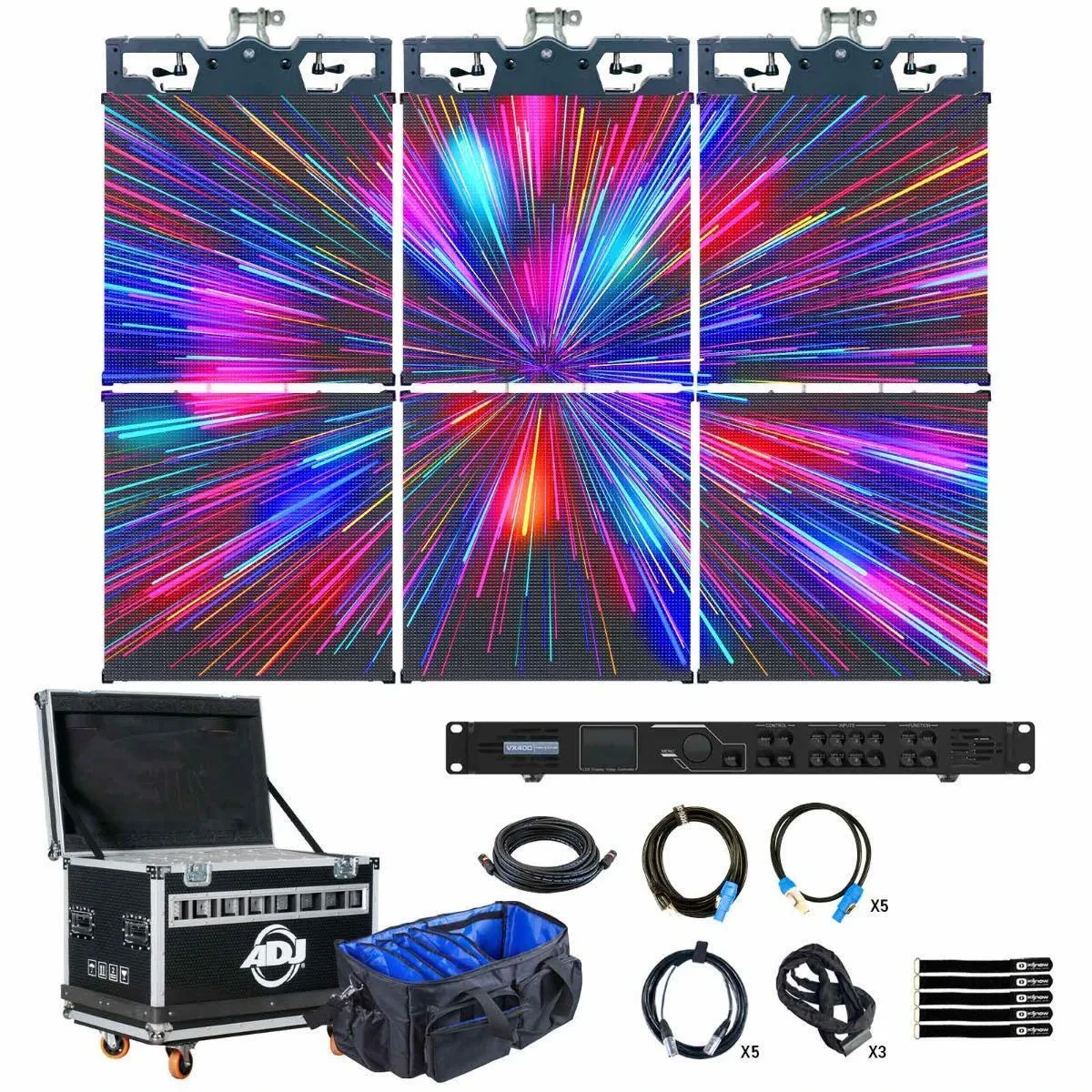 ADJ VS3 3x2 LED Video Panel Wall System w Processor & Fly Hardware