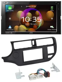 JVC DAB MP3 2DIN Bluetooth USB Autoradio für Kia Rio 11-14 UB schwarz