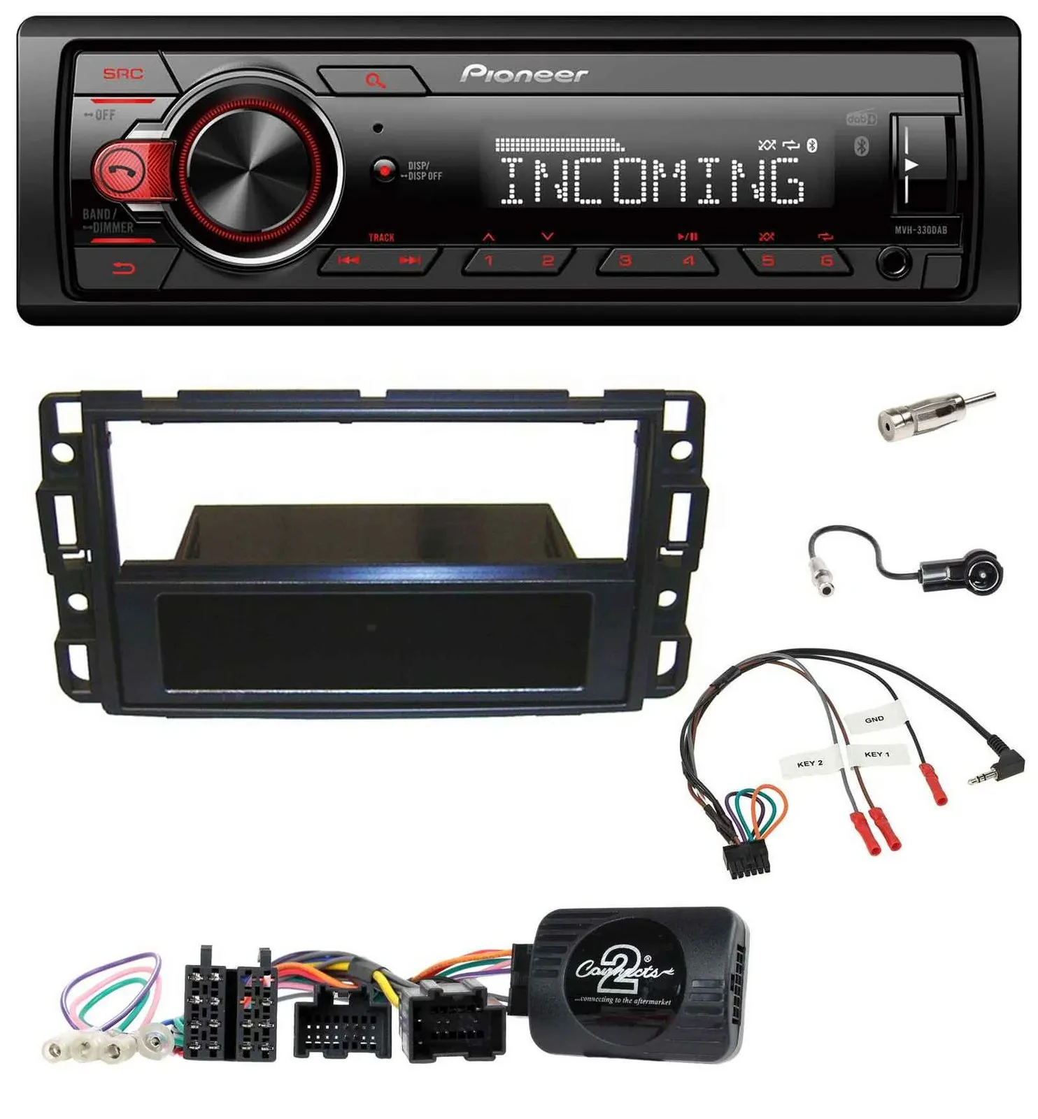 Автомагнитола для Cadillac BLS Pioneer Bluetooth, USB, DAB, поддержка кнопок на руле (2006–2010)