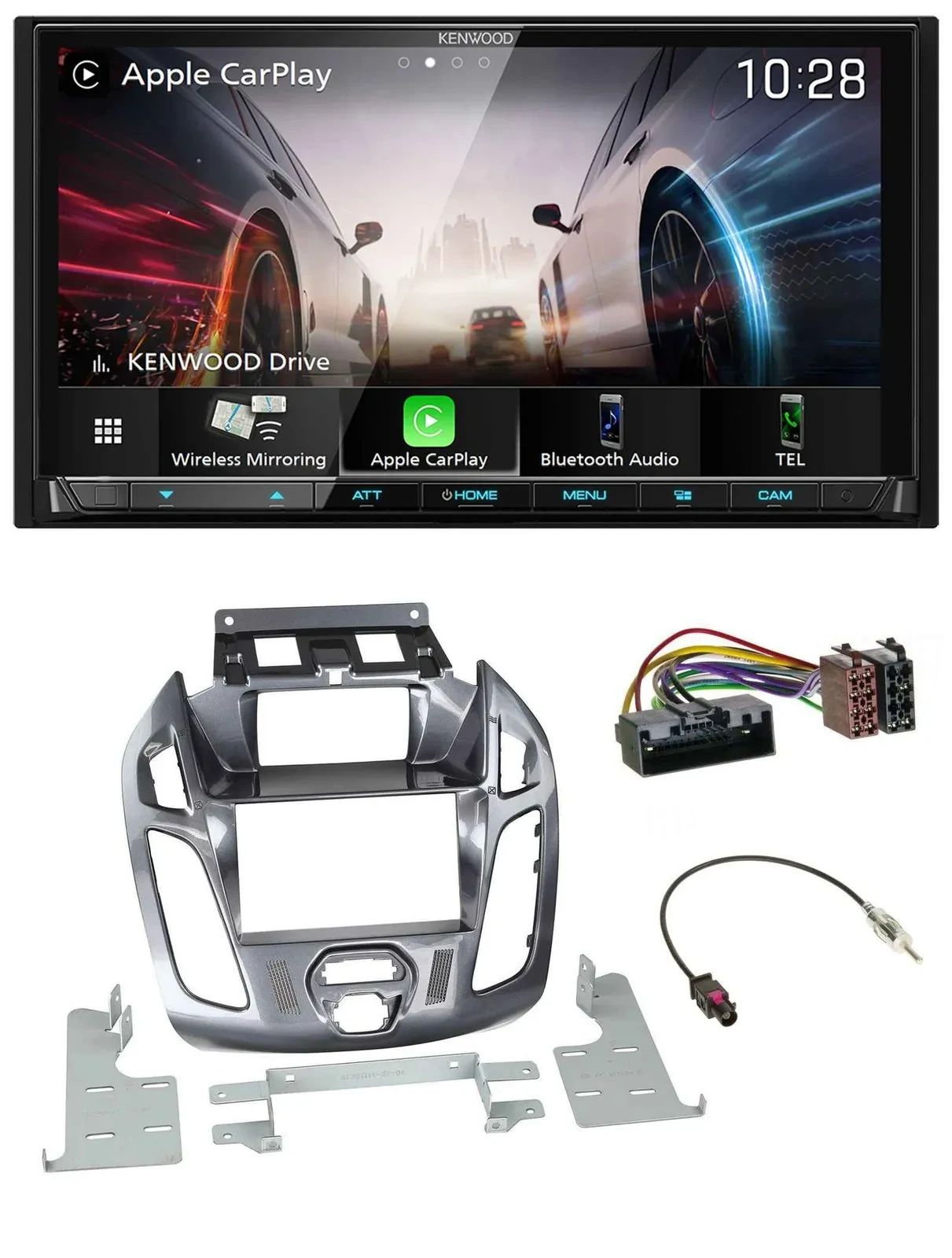 Kenwood MP3 2DIN USB DAB Bluetooth Autoradio für Ford Transit Connect mit Displa