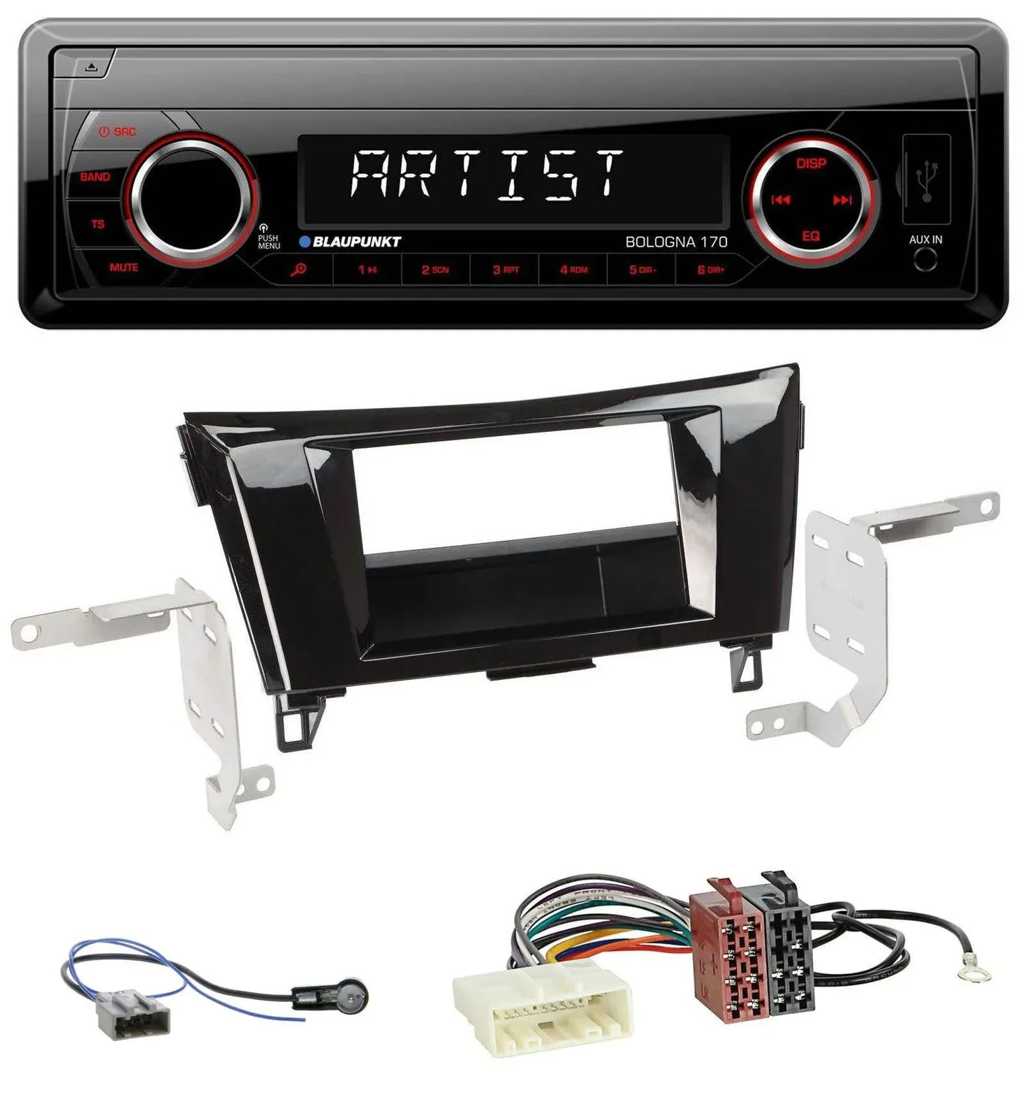 Blaupunkt SD USB 1DIN MP3 AUX Autoradio für Nissan Qashqai X-Trail ab 2014