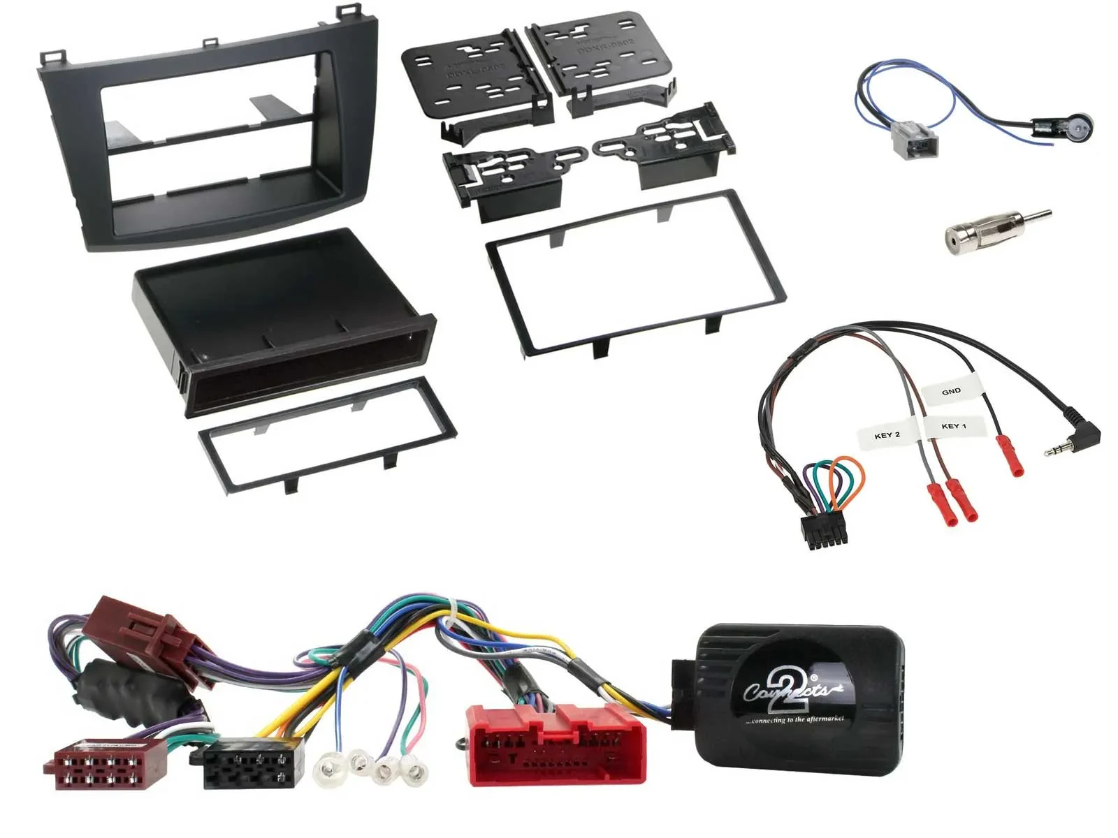 Einbauset Lenkradadapter DIN Autoradio für Mazda 3 2009-2013 aktiv