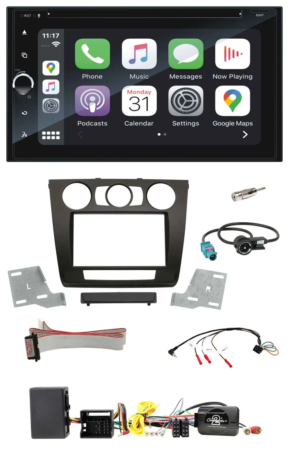 Blaupunkt DAB USB Bluetooth Lenkrad 2DIN TMC Navigation für BMW 1er Aktiv man. K