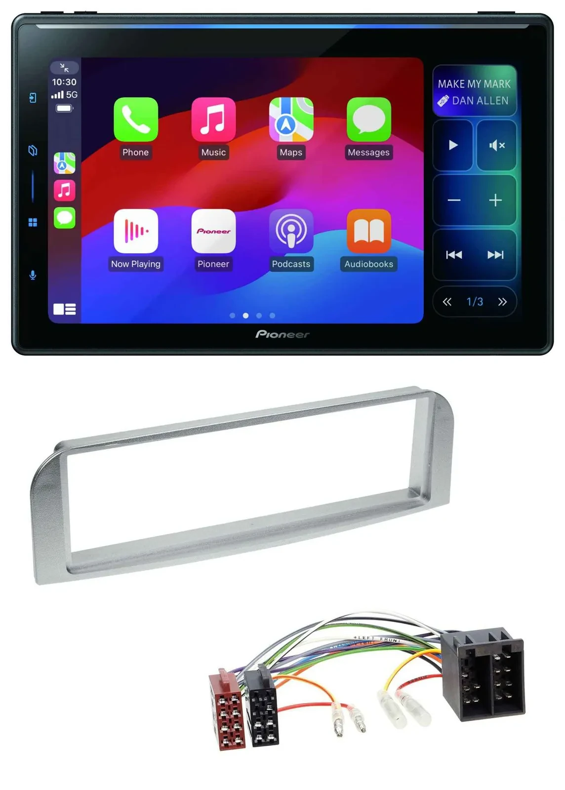 Pioneer Bluetooth DAB MP3 USB Autoradio für Alfa Romeo 147, GT - silbergrau