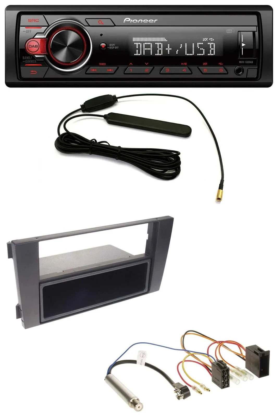 Автомагнитола для Audi A6 C5 (2001–2005) Pioneer 1DIN, DAB, MP3, USB, AUX, ISO