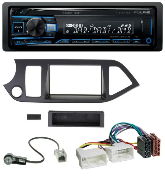 Alpine USB Bluetooth DAB MP3 Autoradio für Kia Picanto ab 2011 Start-Stop