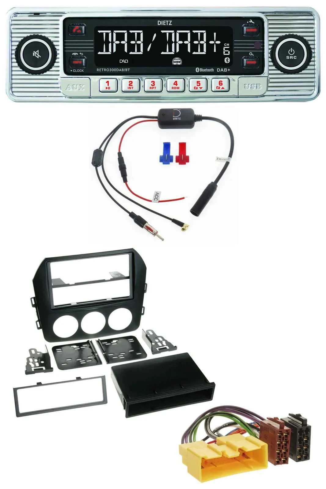 Dietz DAB USB MP3 Bluetooth Autoradio für Mazda MX-5 (ab 2008)