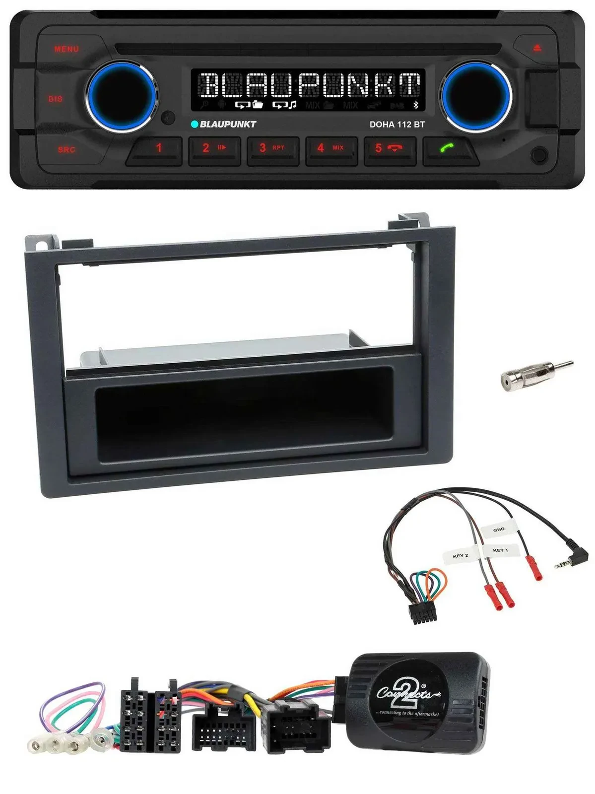 Blaupunkt Lenkrad MP3 CD Bluetooth USB Autoradio für Saab 9.3 (ab 2008)