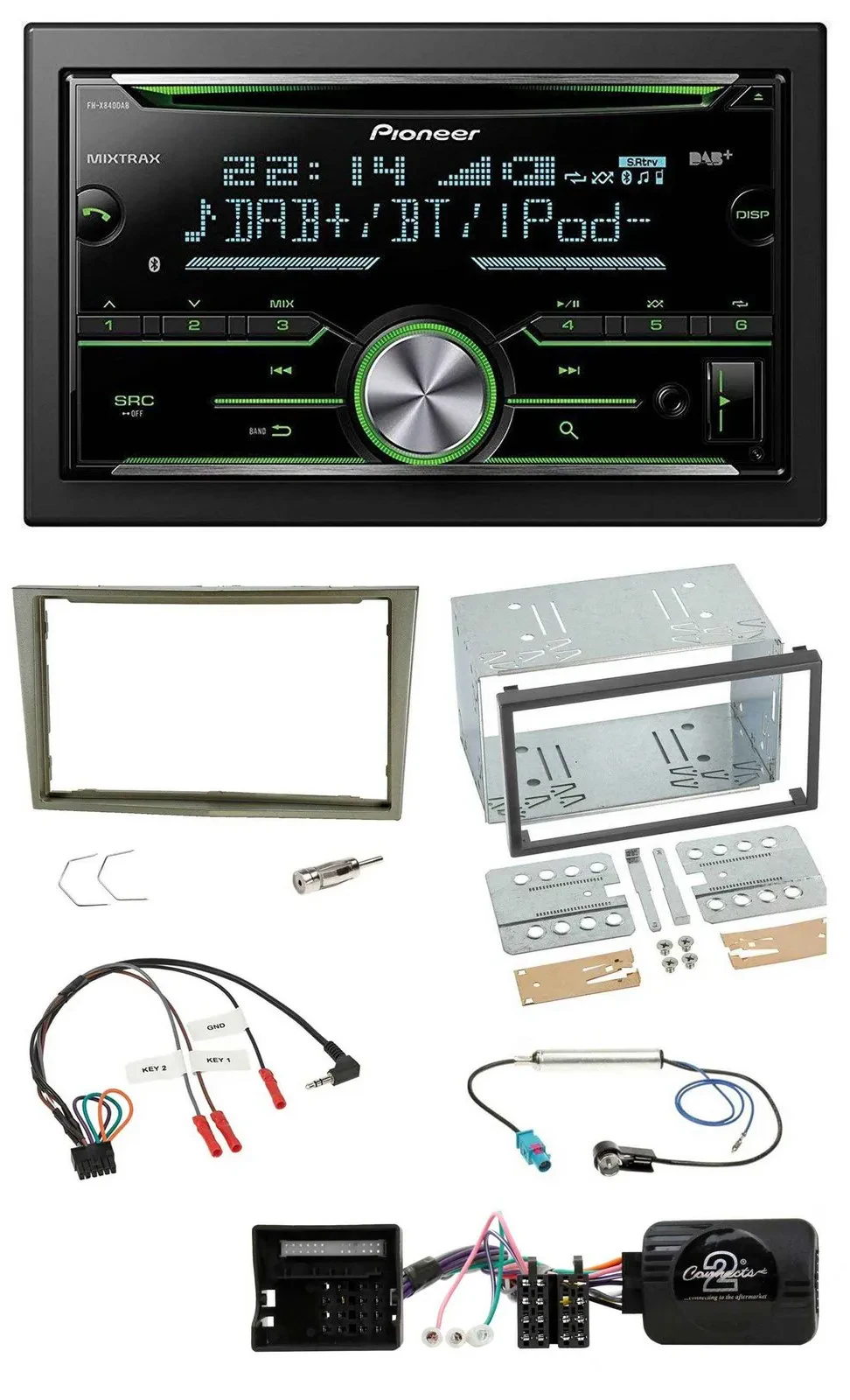 Pioneer Bluetooth Lenkrad DAB 2DIN USB CD Autoradio für Opel Corsa D Astra H Zaf